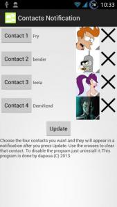 Contacts Notification Contacts Notification